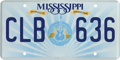 MS license plate CLB636