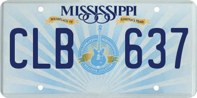 MS license plate CLB637
