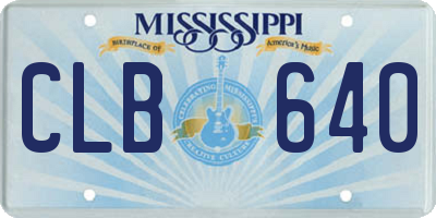 MS license plate CLB640