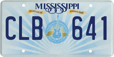 MS license plate CLB641
