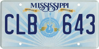 MS license plate CLB643