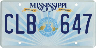 MS license plate CLB647