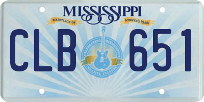 MS license plate CLB651