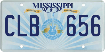 MS license plate CLB656