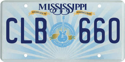 MS license plate CLB660