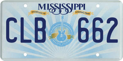 MS license plate CLB662