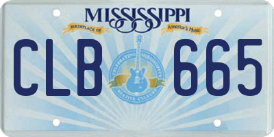 MS license plate CLB665