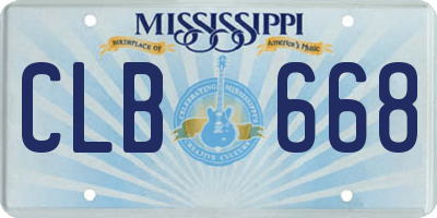 MS license plate CLB668