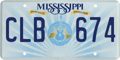MS license plate CLB674