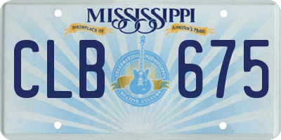 MS license plate CLB675