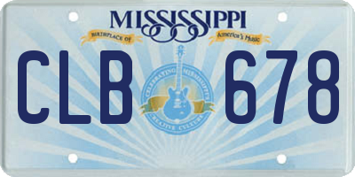 MS license plate CLB678