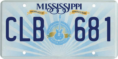 MS license plate CLB681