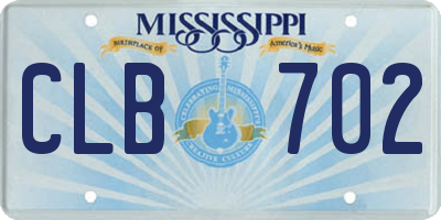 MS license plate CLB702