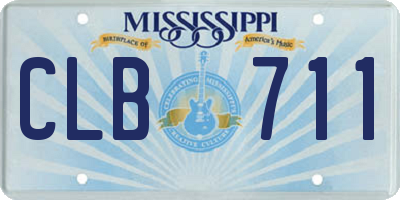 MS license plate CLB711