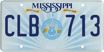 MS license plate CLB713
