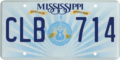 MS license plate CLB714