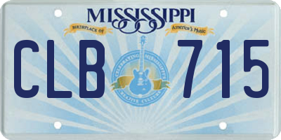 MS license plate CLB715