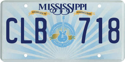 MS license plate CLB718