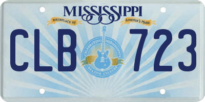 MS license plate CLB723