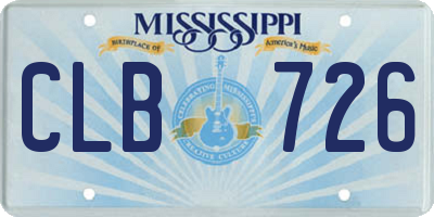 MS license plate CLB726