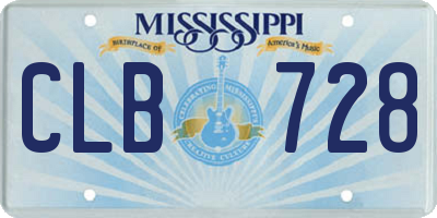 MS license plate CLB728