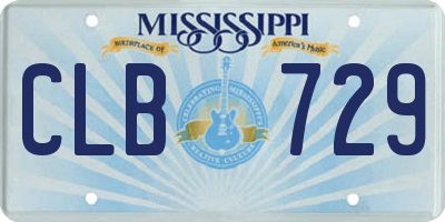 MS license plate CLB729