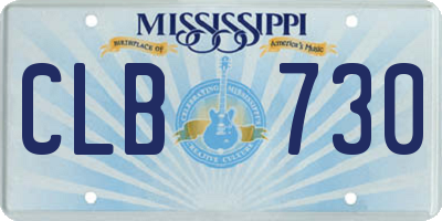 MS license plate CLB730
