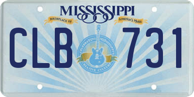 MS license plate CLB731