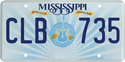 MS license plate CLB735
