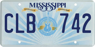 MS license plate CLB742