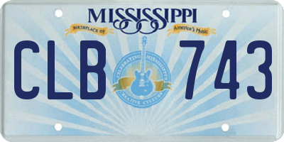 MS license plate CLB743