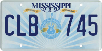 MS license plate CLB745