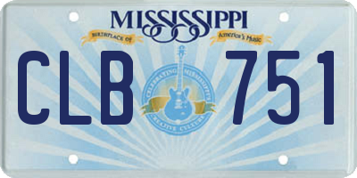 MS license plate CLB751