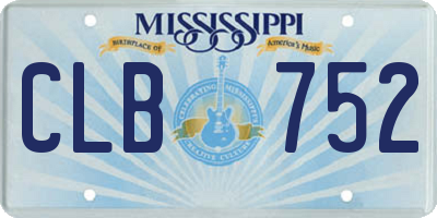 MS license plate CLB752