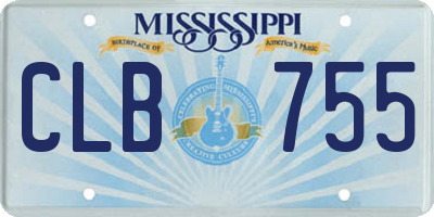 MS license plate CLB755