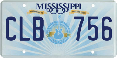 MS license plate CLB756