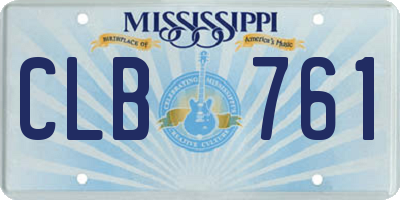 MS license plate CLB761