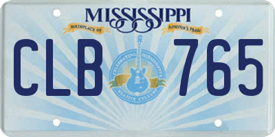 MS license plate CLB765