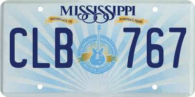 MS license plate CLB767