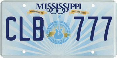MS license plate CLB777