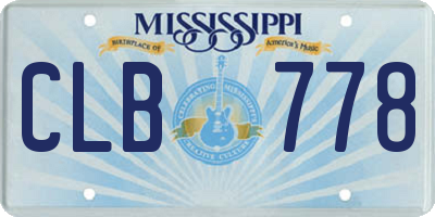 MS license plate CLB778