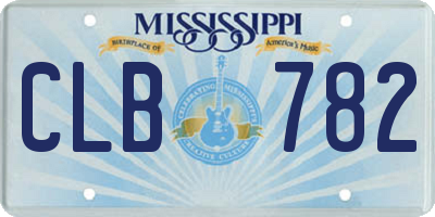 MS license plate CLB782