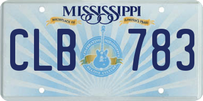 MS license plate CLB783