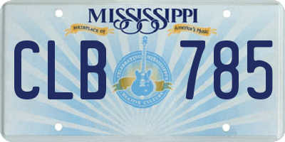 MS license plate CLB785
