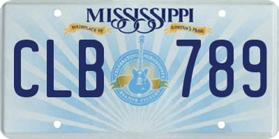 MS license plate CLB789
