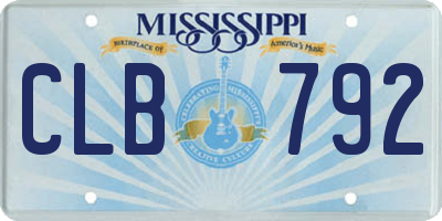MS license plate CLB792