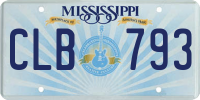 MS license plate CLB793