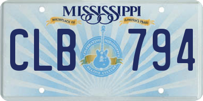 MS license plate CLB794