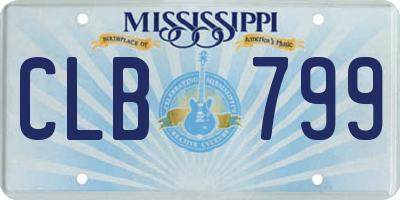 MS license plate CLB799