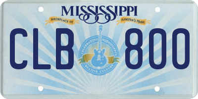 MS license plate CLB800